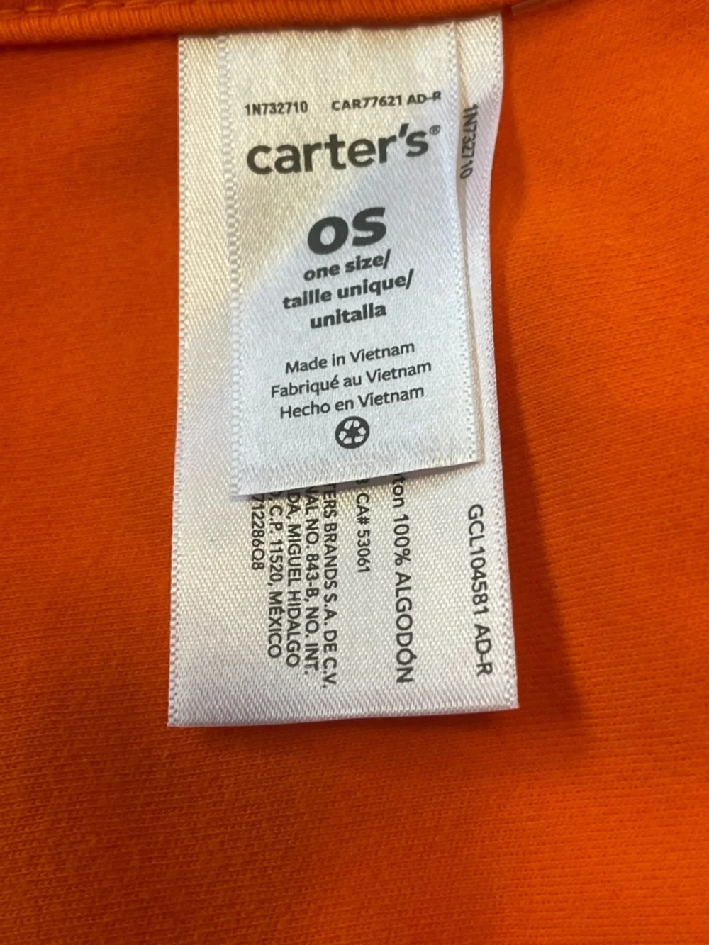 Carter’s Infant White and Orange First Halloween Bib
